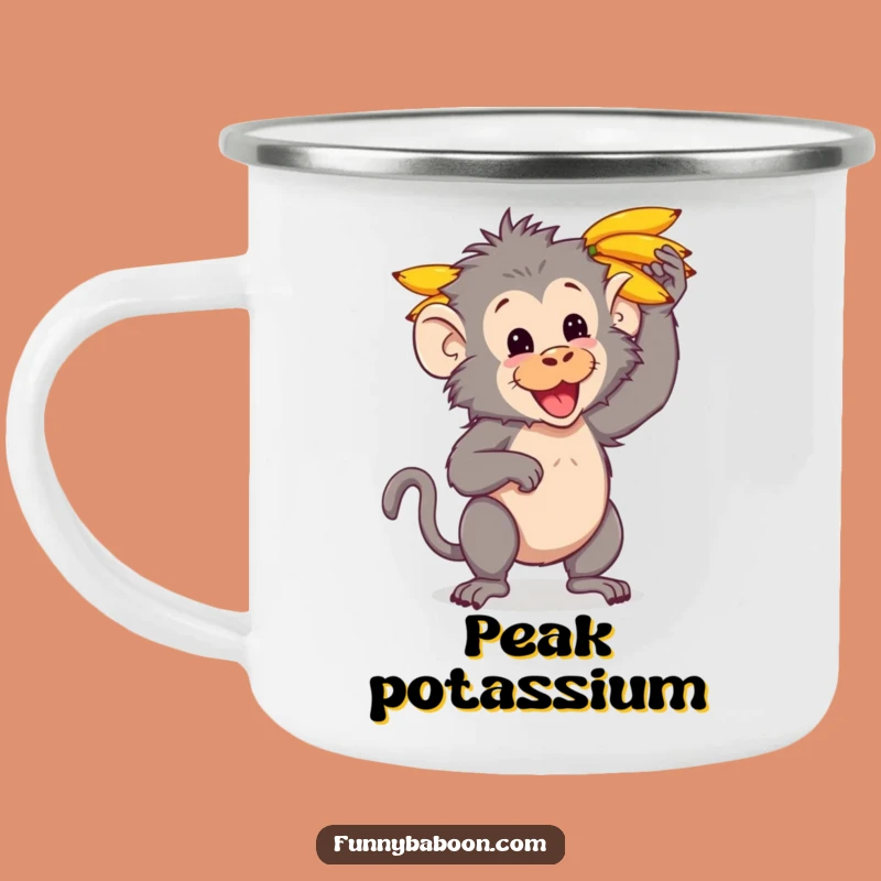 Funny Kawaii Baboon Banana Camping Mug: Hilarious Primate Drinkware for Gifts