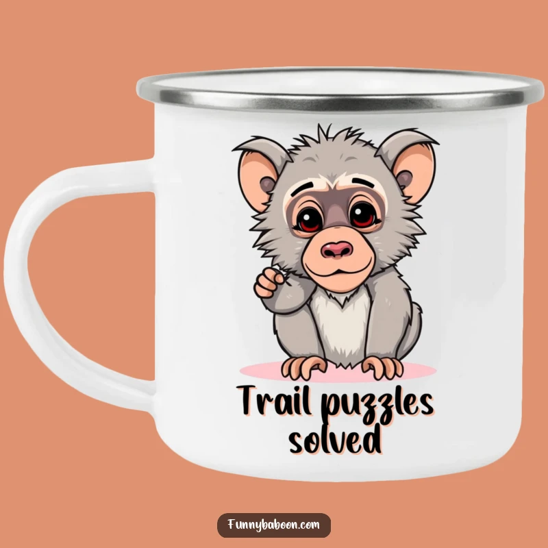 Funny Kawaii Baboon Pose Camping Mug: Hilarious Primate Drinkware for Gifts