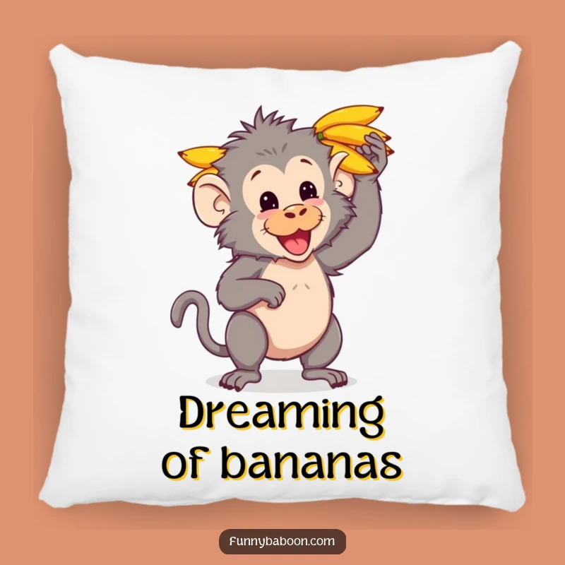 Funny Kawaii Baboon Banana Pillow: Cozy Primate Cushion for Hilarious Gifts