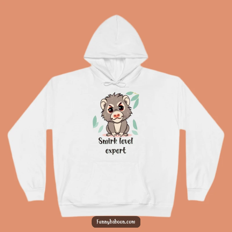 Funny Kawaii Baboon Face Hoodie: Cozy Primate Apparel for a Hilarious Gift