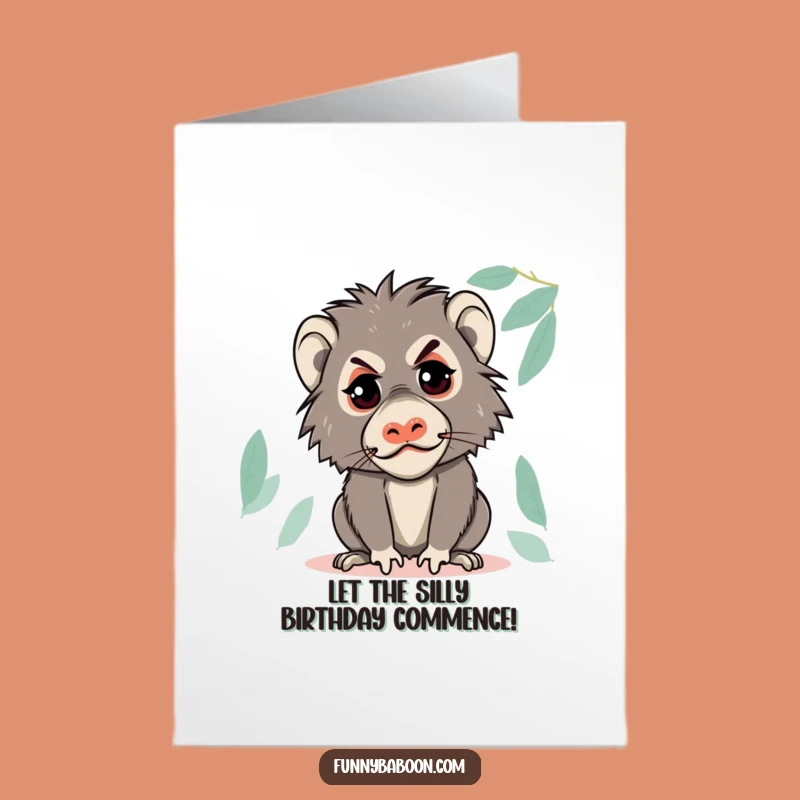 Free Printable Birthday Card: Funny Baboon Making Faces for a Cheeky Celebration