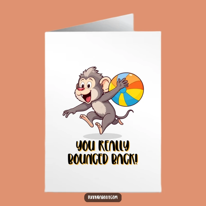 Free Printable Congrats Card: Hilarious Baboon Leaping for Joyful Achievements
