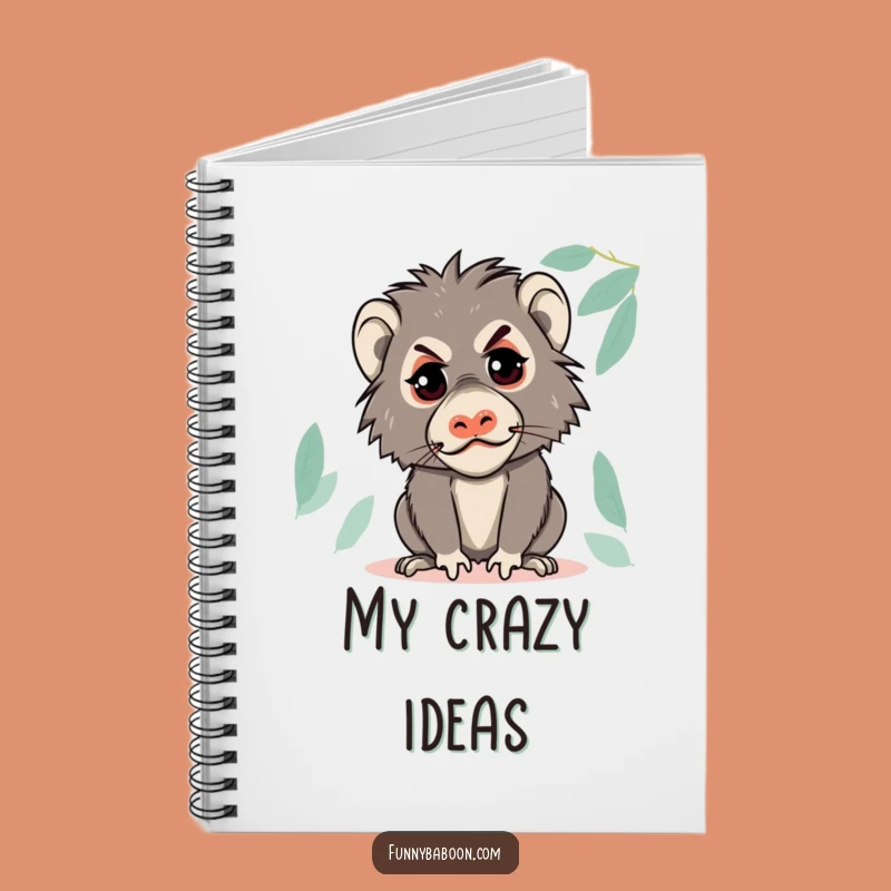 Funny Kawaii Baboon Face Notebook: Hilarious Primate Journal for Jokey Ideas