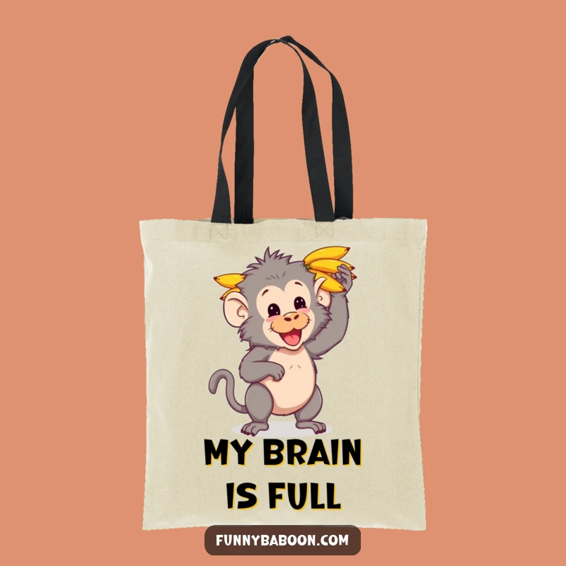 Funny Kawaii Baboon Banana Tote: Hilarious Primate Bag for Groovy Gifts
